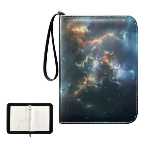 Trading Card Binder Album 400 Pockets 50 Removable 4-Pocket Pages Waterproof Beautiful Nebulae