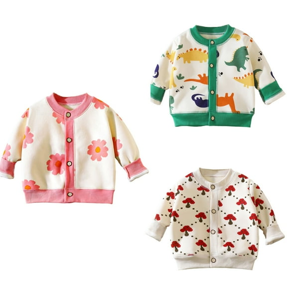 Antinious Toddler Girls Winter Cardigan Sweaters Kids Knit Jacket Print Long Sleeve Thick Knit Warm Casual Outerwear Jacket,Kids Sweater Coat,Winter Coat for Boys Girls,Pink,110