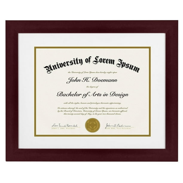 mahogany document frame made to display documents sized 8.5 x 11 inch