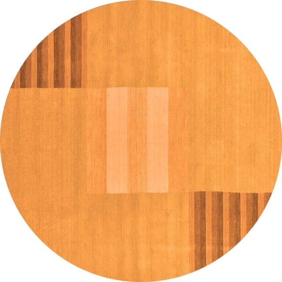 Ahgly Company Indoor Round Abstract Orange Modern Area Rugs, 3' Round