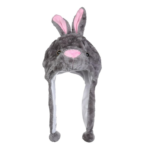 TISHITA Animal Plush Hat Fancy Dress Photo Props Outdoor Decoration Holiday Hat Warm Cap Gray Rabbit