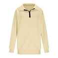 thumbnail image 2 of ZUKMRJPC Women's Quarter Zip Sweatshirt Fall Winter Long Sleeve Loose Fit Lapel Pullover Sweater Lightweight Warm Comfy Fleece Tops, 2 of 6
