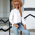 thumbnail image 3 of Jdlsppl Women's Soft Blouse Ruffle Shirt Summer Button Bishop Sleeve Elegant Loose Casual Thin Blouse Shirt White XX-Large, 3 of 4