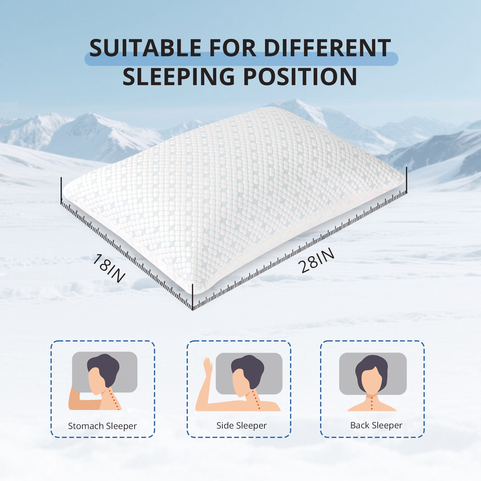 Egohome Adjustable Cooling Memory Foam Pillow 2-Pack photo 7