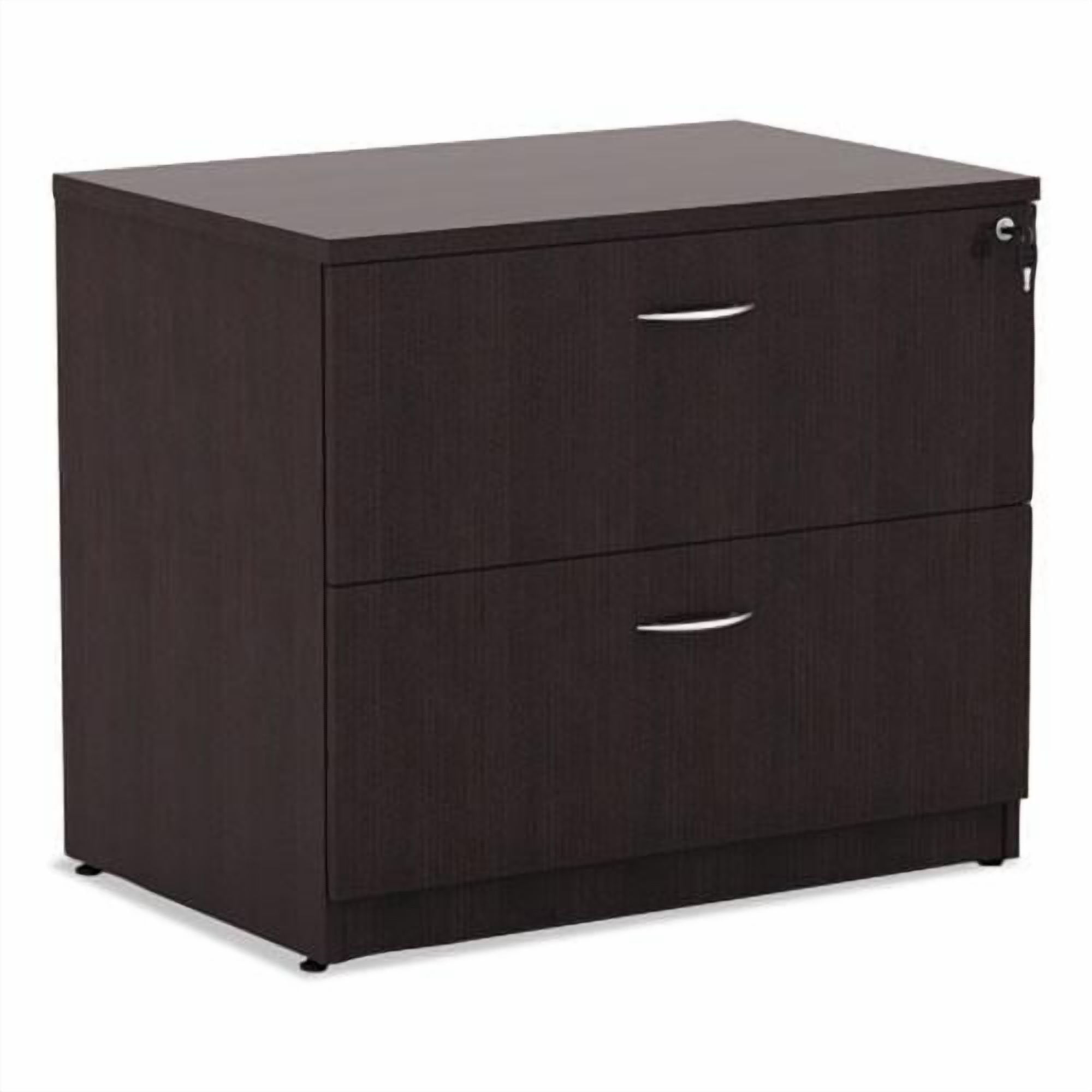 Alera 2 Drawers Lateral Lockable Filing Cabinet, Espresso