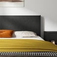 thumbnail image 2 of GVN Wooden Queen Size Headboard Modern Farmhouse Wingback Fluted Panel Design 64.4" Wide, Boho Style Wall Mount, Black, 2 of 10