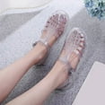 thumbnail image 2 of Women Jelly Mesh Ballet Sandals Low Heel On Comfortable Beach Shoes For Adult Summer Clear Hollow Ballerina, 2 of 7