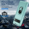 thumbnail image 5 of KOMI pour Google Pixel 8, Étui avec Protecteur d'Écran, Béquille Anneau Réglable à 360° Intégrée, Protection Militaire, Armure Antichoc - Vert, 5 of 5