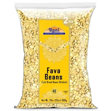 Rani Fava Beans (Split Broad Beans Skinless) 32oz (2lbs) 908g ~ All Natural | Gluten Friendly | Non-GMO | Kosher | Vegan | Product of USA