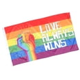 thumbnail image 4 of Fist Pattern Rainbow Color Flag Fist Pattern Love Always Win Rainbow Color Fade Resistant Flag, 4 of 5