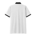 thumbnail image 4 of SEAOPEN Men's Quarter Zip Shirts Contrast Collar Knit Golf Shirt Short Sleeve Tops Today White,M, 4 of 6