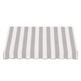 thumbnail image 2 of Awntech 8.38 Ft Dallas Retro Straight Slope Fixed Awning with Anodized Arms (100.5in x 16in x 30in), Gray/White Stripe, 2 of 5