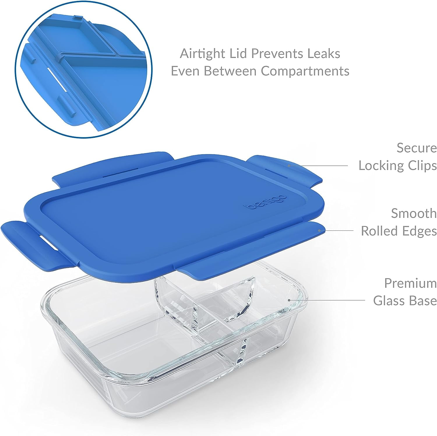 Bentgo 8pc Glass Leak-Proof Food Storage Container Set Coastal