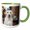 Green/White, variant on 3drose, , Arizona, Buckeye. Yellow Lab Celebrating the New Year., 11oz Two-tone Yellow Mug