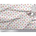 thumbnail image 2 of Soimoi White polyester Crepe Fabric Dot & Ice Cream Pops Food Print Fabric by the Yard 42 Inch Wide, 2 of 6