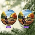 thumbnail image 2 of Goodbye Summer Scottish Terrier Hello Fall Time for School Ceramic Round Ornament Scottie Dog Lover Gifts Home Tree Decor - 02014, 2 of 5