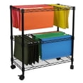 thumbnail image 2 of Oceanstar 2MRC1507 Portable 2-Tier Metal Rolling File Cart- Black, 2 of 2