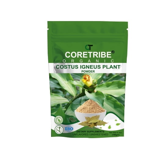 CoreTribe® Costus Igneus Leaf Powder 180g | Insulin Plant Herbal Supplement | Vegan, Non-GMO | Supports Glucose Metabolism