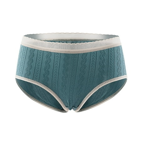 

abcnature Co.Ltd Women Cotton Panties Solid Color 3D Embossed High Waist Panties Full Coverage Tummy Control Women s Lace Trim Briefs