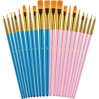 TSV 12/10 Pcs Artist Acrylic Paint Brushes Set with Nylon Hair for Oil  Watercolor Face Nail Art Miniature Detail Rock Painting, Paintbrushes with  Full Range of Sizes Shapes, Kids Drawing Supplies 