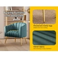 thumbnail image 6 of SEYNAR Oversized Glam Velvet Pumpkin Barrel Accent Chair,Modern Upholstered Cream Side Sofa Armchair for Living Room,Vanity(Blue), 6 of 13