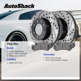 thumbnail image 3 of AutoShack Front Brake Rotors & Ceramic Pads for Chevrolet & Buick, Impala 2012-2013 Lucerne 2006-2011, FWD V6 3.6L V8 4.6L - E-Coated Drilled & Slotted - ShadowGuard - 12.72" (323 mm), 5-Lug, 3 of 5