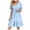 Light Blue(NEW), variant on Patlollav 2025 Mini Dress for Women Summer Casual V-Neck Short Sleeve Knee-High Dresses
