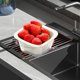 thumbnail image 1 of Cesta para lavar frutas y verduras, colador de cocina, colador de tamaño pequeño multiusos, cuenco de drenaje de limpieza 2 en 1 para aperitivos de blanco, 1 of 8