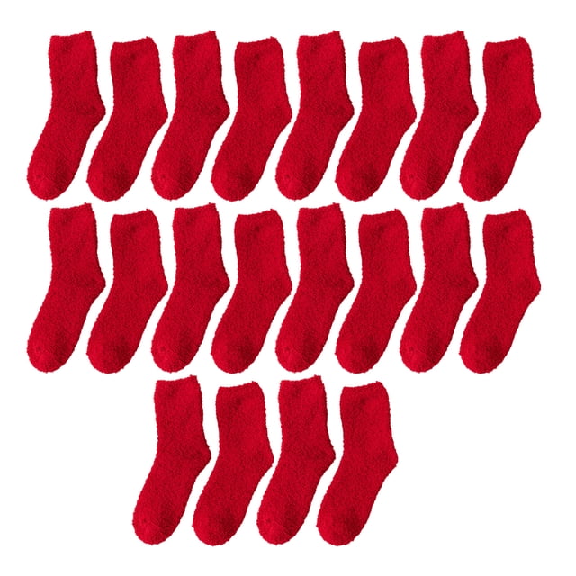 kurtrusly 1/2/3/5 10x Warmth With Extra Thick Elasticity Soft Texture Socks For All Feet Shapes Exquisite Craft Wear-resistant Durable Red 1 Pc