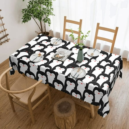 

Tablecloth Cute Cartoon Penguin Table Cloth For Rectangle Tables Waterproof Resistant Picnic Table Covers For Kitchen Dining/Party(54x72in)