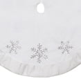 thumbnail image 3 of Northlight 48" White and Silver Embroidered Sequin Snowflakes Tree Skirt, 3 of 3