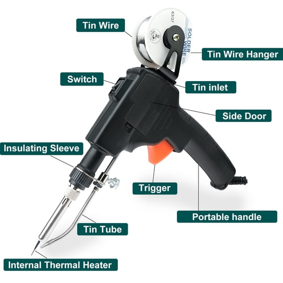 JAMCORAX Soldering Gun 110V,Hand-Held Welding Tool,Temp Control Internal Heat Soldering Iron Guns Soldering Gun Kit for Circuit Board,Home Diy,Electronic Repair