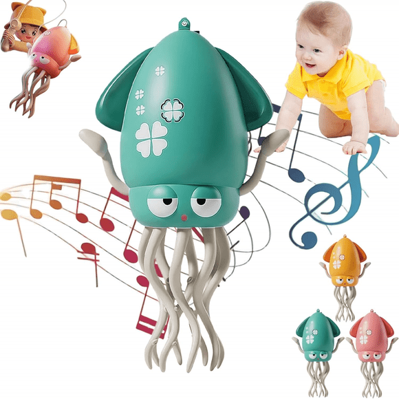 Electric Octopus Robot Dancing Automatic Obstacle Avoidance Octopus with LED&Music, Toys Gifts for Kids