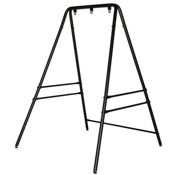Outdoor Hammock Chair Stand, Wrought Iron 4-Legged Standing  with Powder-Coated Finish and 3 Hanging Holes, 200kg, Hanging Chair Frame for Yard, Porch, Balcony, Black