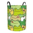 thumbnail image 2 of Daiia Cartoon Frog Round Laundry Basket with Handles Thickened Waterproof Circular hamper,Dirty Clothes Storage Basket for Bedroom,Bathroom,College Dorm-Small, 2 of 8