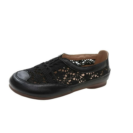 

Womens Sandals Summer Hollow Out Breathable Loafers Soft Sole Comfortable Slip On Walking Shoes Round Toe Casual Sandals