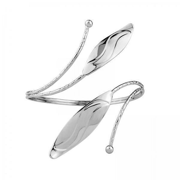 2 Brazaletes Minimalistas Para La Parte Del Brazo, Brazalete Ajustable, Joyería De Metal Para Mujer, Plata 2 piezas