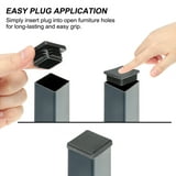 Rectangle Plastic Hole Plugs 0.8x0.7inch, Tubing Insert End Cap, Black ...