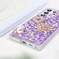 thumbnail image 5 of for Galaxy S24 Ultra Bling Case Women Girls Luxury 3D Glitter Diamond Sparkle Crystal Rhinestone Phone Case Cute 3D Heart Crown Flower and Butterfly Gemstone Case for Galaxy S24 Ultra, Purple, 5 of 14