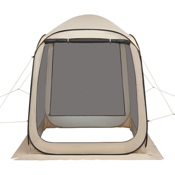6x6ft Pop Up Screen House Tent 4-6 Person Portable Canopy with Carry Bag Netting Sides Ground Stakes for Garden Patio Backyard Outdoor Beige