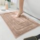 thumbnail image 5 of Alfombra rectangular de baño antideslizante de microfibra 24x16 in • Alfombra flocadora súper absorbente para baño, entrada, cocina, salón, café blanco gris, 5 of 6