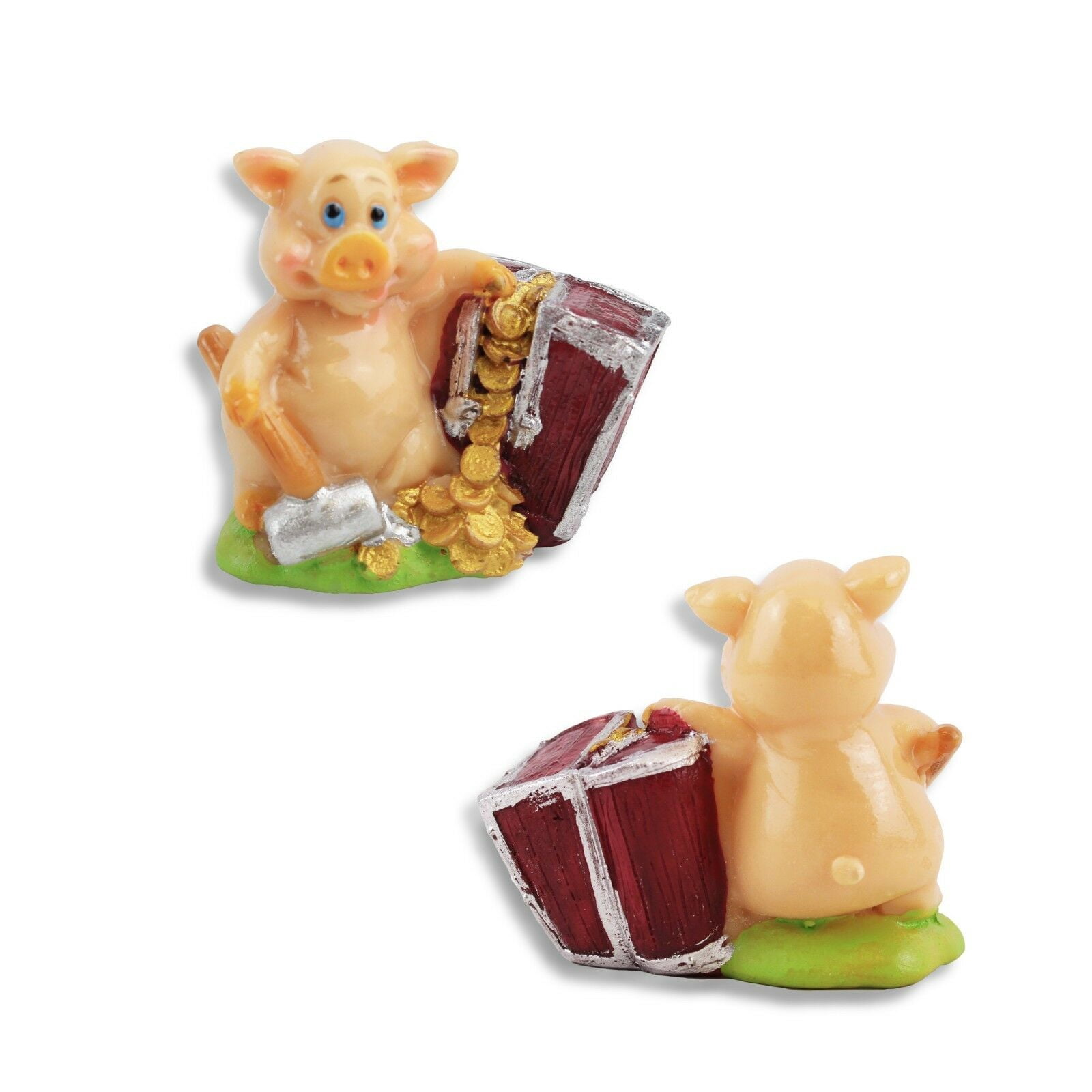 Set of 4 Mini Pig Statues Feng Shui Lucky Figurines Home Decor Gift 4LS02553