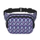 thumbnail image 1 of Fotbe Skull Purple Flower Cangurera Cuadrada con Estampado de Doble Capa, Bolsa de Cintura Ajustable Mini para Hombres y Mujeres, 1 of 9
