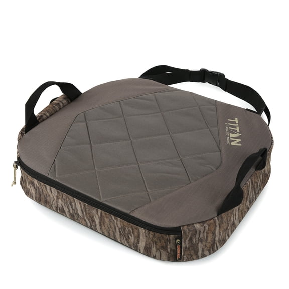 Titan by Arctic Zone Temperature Controlled Seat Cushion in Mossy Oak Bottomland Camo