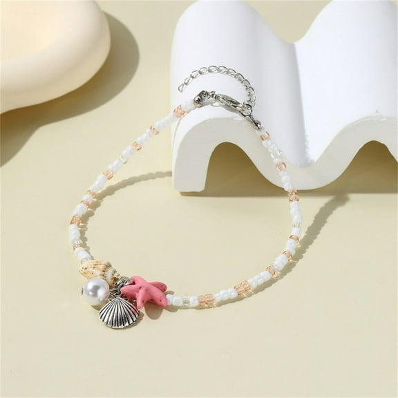 Bohemian Sea Star Conch Bead Bracelet Summer Beach Resort Accessory Crafted from Natural Materials for Beachwear Jewelry