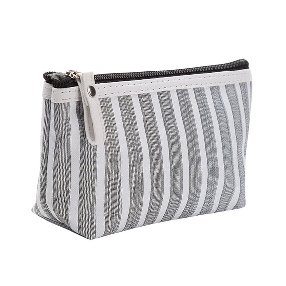 Kcolen -Tone Striped Zipper Pouch for Travel Makeup and Portable Storage Organizer Bag