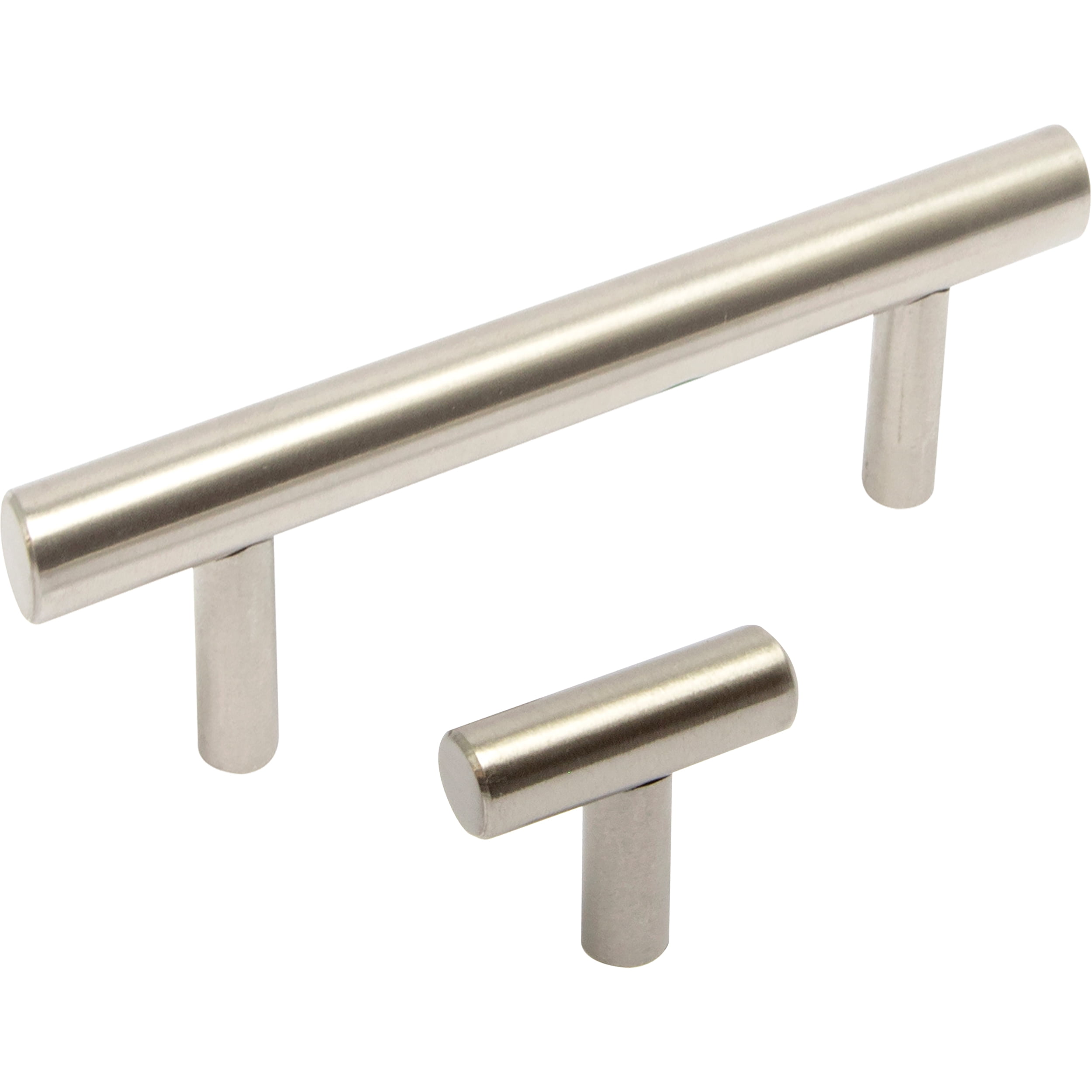 (2 pack) Mainstays Simple Round 1-1/4 in. (32 mm) Stainless Steel Cabinet Bar Knob (2-Pack)