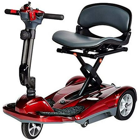 EV Rider Automatic Folding Scooter with Remote Lithium Power Mobility (Burgundy