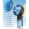 thumbnail image 3 of FrSara Portable Handheld Fan , Mini Desk Fan Foldable 2000mAh, 180° Ratotion , 3 Speeds, Ultra Quite , Up to 8H Long Use Time , Small Personal Cooling Fans Makeup Eyelash Fan for Women Girl - Black, 3 of 7