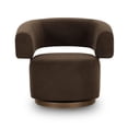 thumbnail image 4 of Pemberly Row Chocolate Brown Performance Velvet Swivel Accent Chair, 4 of 7